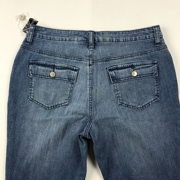 NWT Bisou Bisou Womens Flare Blue Jeans - Picture 7 of 8